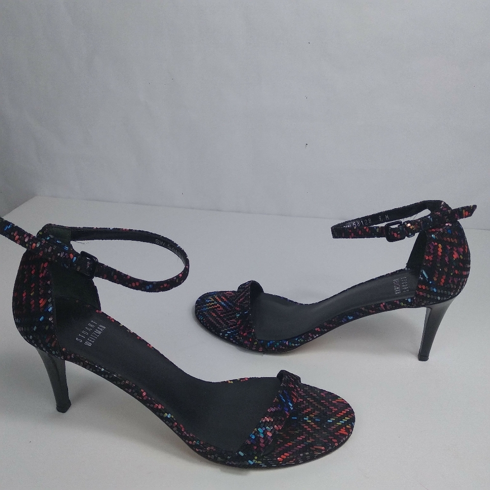 SAUART Weitzman Nunaked Leather Ankle Strap Sandals size 9M